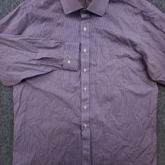 Brooks Brothers Madison Men's 17.5 35 Blue Red Plaid Long Sleeve Cotton Spandex - Picture 2 of 11